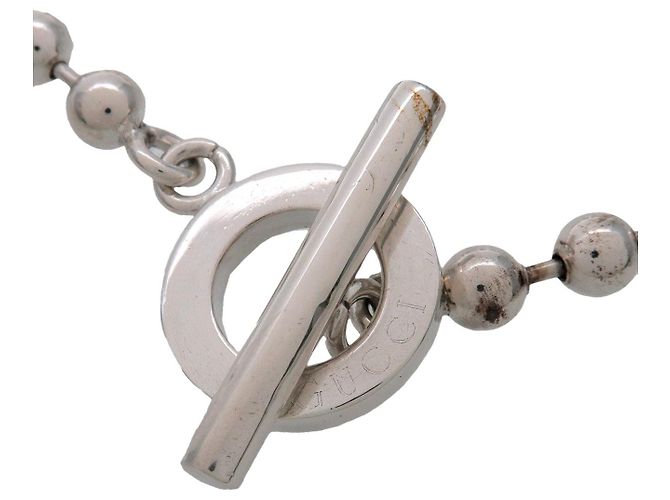 Bracciale GUCCI a catena a pallini con chiusura toggle SV925 Argento - vista 4