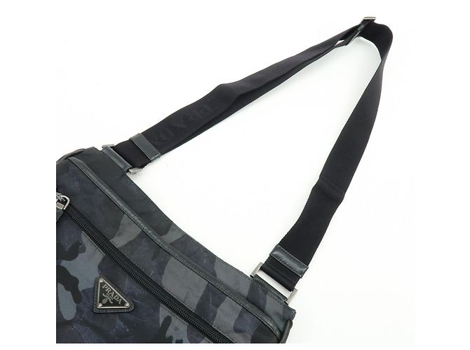 Borsa a tracolla in nylon PRADA con logo triangolare Cammoflage BR2418 - vista 6