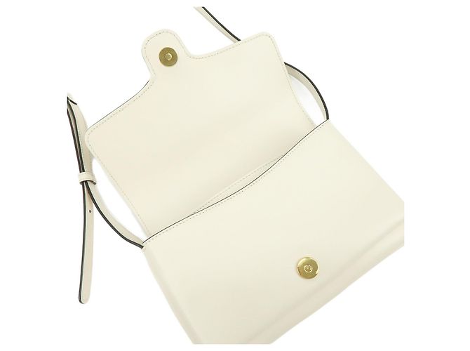 Borsa a tracolla GUCCI Double G Arli in pelle Bianca 550129 - vista 10