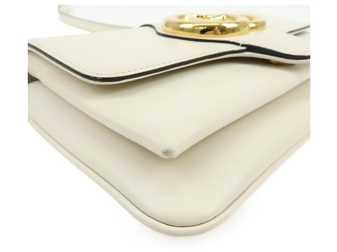 Borsa a tracolla GUCCI Double G Arli in pelle Bianca 550129 - vista 6
