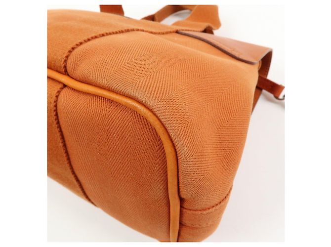 Hermès HERMES Valparaiso PM Toile Chevron Leather Tote Bag Hand Bag Orange - vista 11