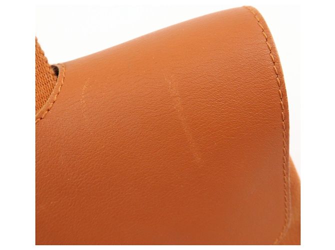 Hermès HERMES Valparaiso PM Toile Chevron Leather Tote Bag Hand Bag Orange - vista 14