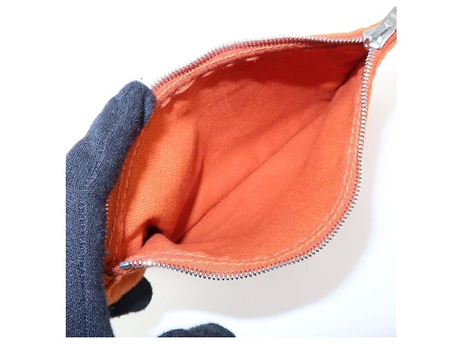 Hermès HERMES Valparaiso PM Toile Chevron Leather Tote Bag Hand Bag Orange - vista 17
