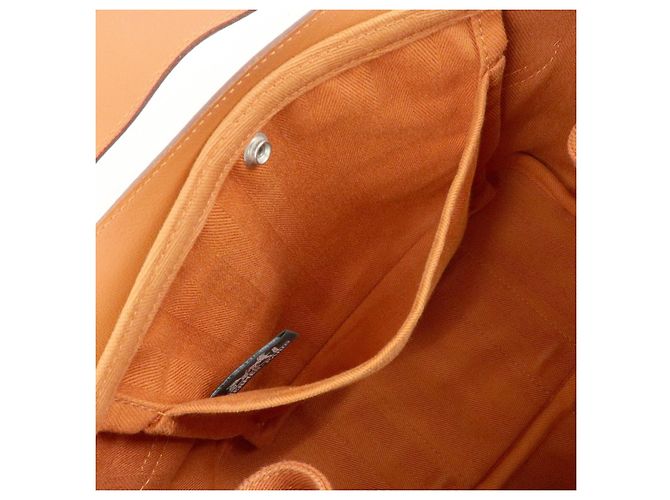Hermès HERMES Valparaiso PM Toile Chevron Leather Tote Bag Hand Bag Orange - vista 19