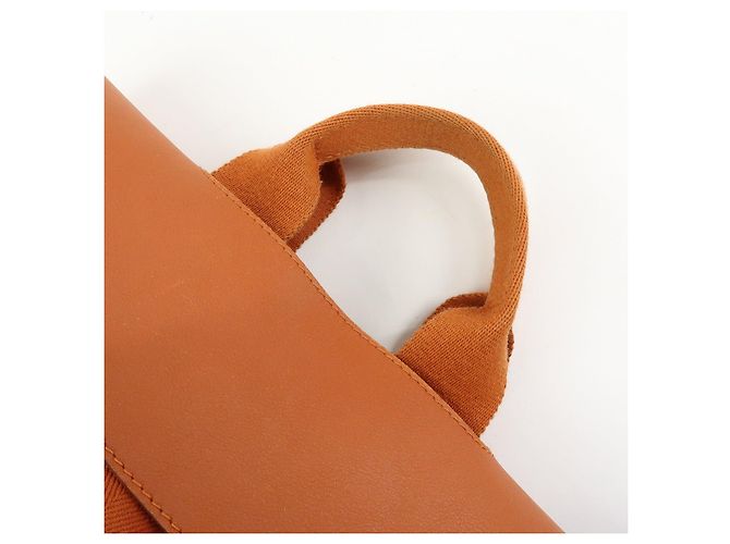 Hermès HERMES Valparaiso PM Toile Chevron Leather Tote Bag Hand Bag Orange - vista 6