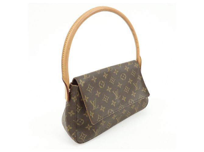 Borsa a tracolla Louis Vuitton Monogram Mini Looping Brown M51147 - vista 4