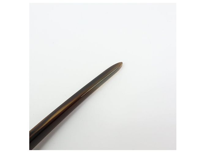 Hermès HERMES Fermaglio per capelli in corno di bufalo Rocaille Kanzashi Natural Brown - vista 11