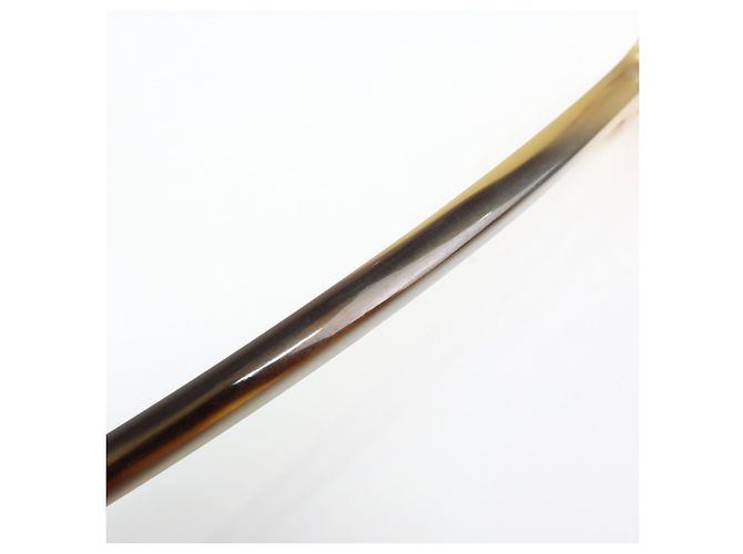 Hermès HERMES Fermaglio per capelli in corno di bufalo Rocaille Kanzashi Natural Brown - vista 8
