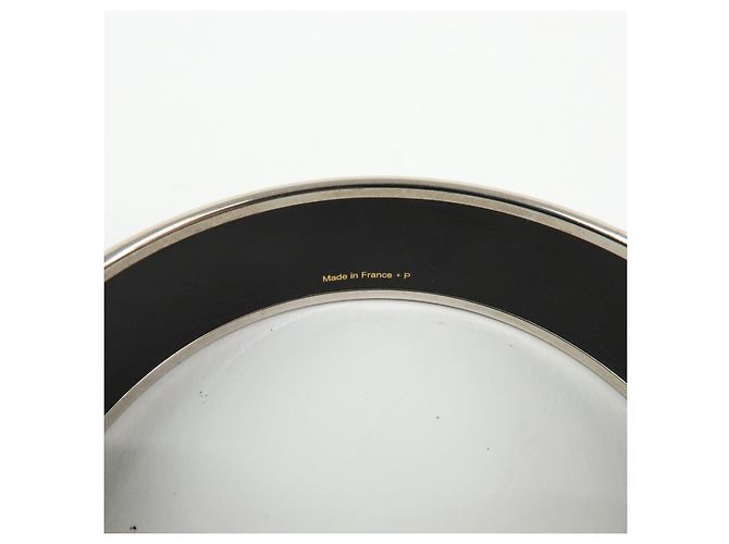 Hermès HERMES Email GM Bracciale Rigido Guadalquivir Placcato Argento Bianco Nero - vista 10