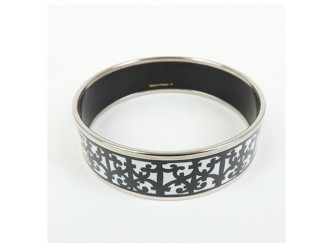 Hermès HERMES Email GM Bracciale Rigido Guadalquivir Placcato Argento Bianco Nero - vista 2
