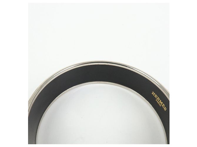 Hermès HERMES Email GM Bracciale Rigido Guadalquivir Placcato Argento Bianco Nero - vista 8