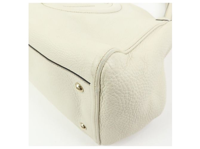 Borsa a mano e a tracolla GUCCI SOHO Interlocking G in pelle di vitello Ivory 282309 - vista 12