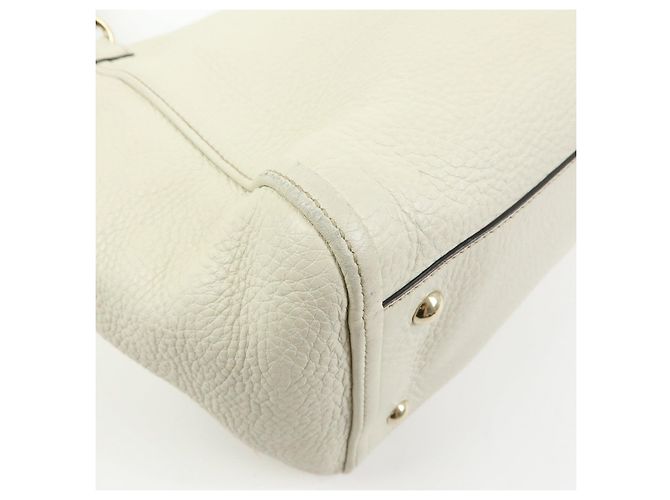 Borsa a mano e a tracolla GUCCI SOHO Interlocking G in pelle di vitello Ivory 282309 - vista 13
