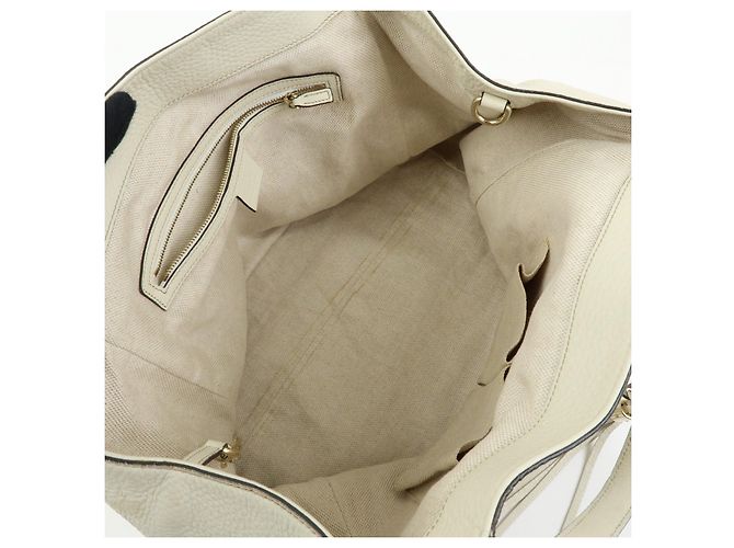Borsa a mano e a tracolla GUCCI SOHO Interlocking G in pelle di vitello Ivory 282309 - vista 19