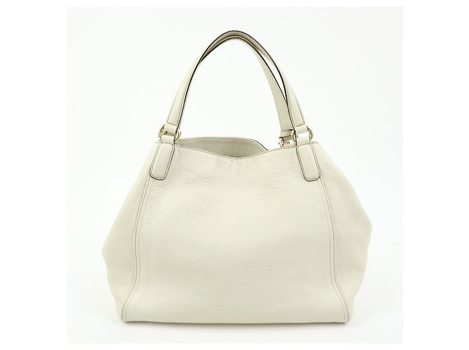 Borsa a mano e a tracolla GUCCI SOHO Interlocking G in pelle di vitello Ivory 282309 - vista 2