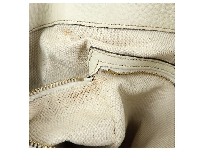 Borsa a mano e a tracolla GUCCI SOHO Interlocking G in pelle di vitello Ivory 282309 - vista 21