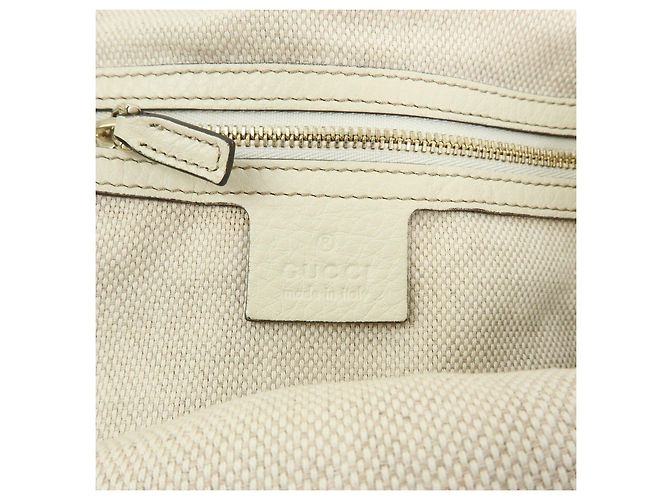 Borsa a mano e a tracolla GUCCI SOHO Interlocking G in pelle di vitello Ivory 282309 - vista 23