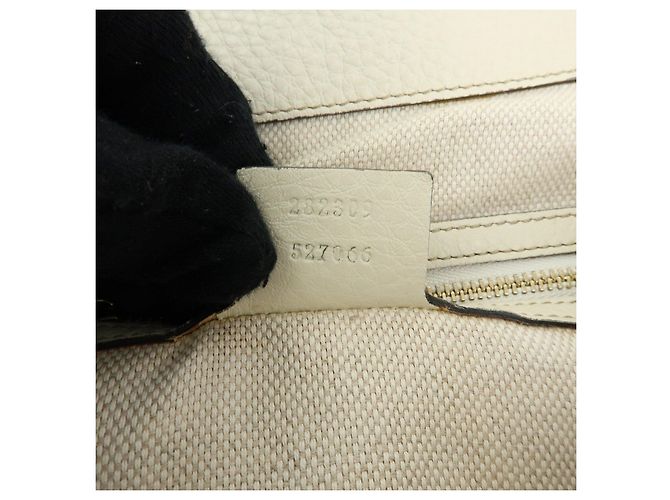 Borsa a mano e a tracolla GUCCI SOHO Interlocking G in pelle di vitello Ivory 282309 - vista 24