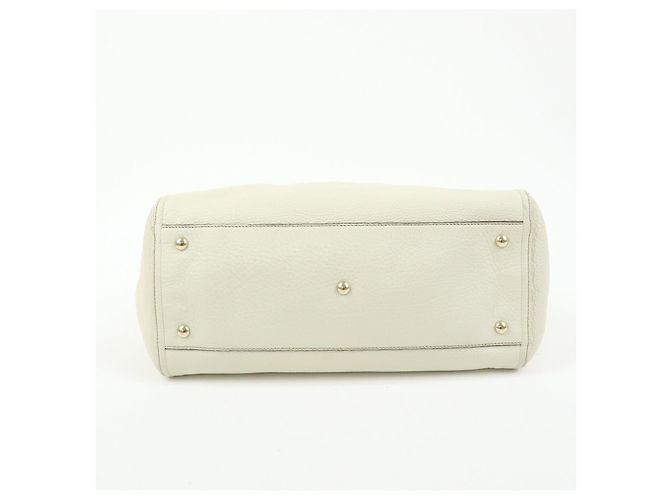 Borsa a mano e a tracolla GUCCI SOHO Interlocking G in pelle di vitello Ivory 282309 - vista 5