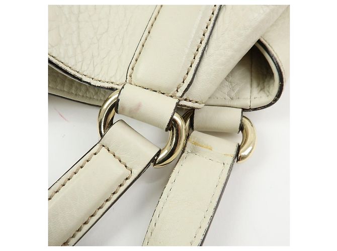 Borsa a mano e a tracolla GUCCI SOHO Interlocking G in pelle di vitello Ivory 282309 - vista 9