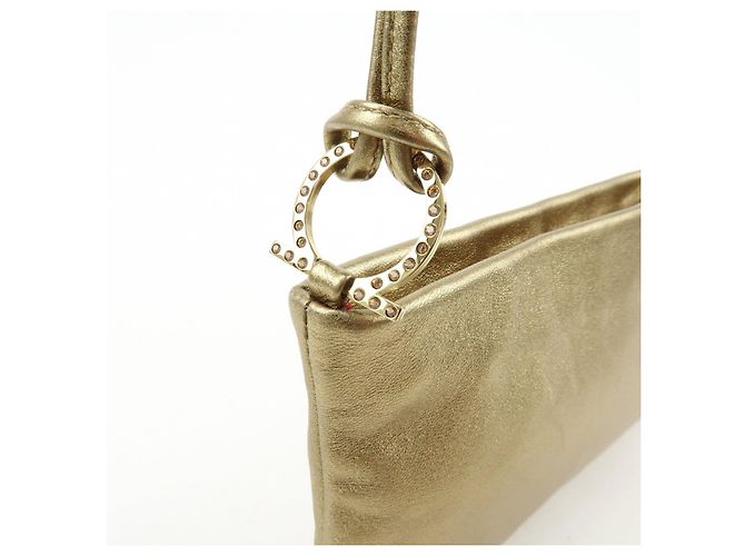 Salvatore Ferragamo Borsa a tracolla Ferragamo Gancini in pelle Nappa Oro - vista 12