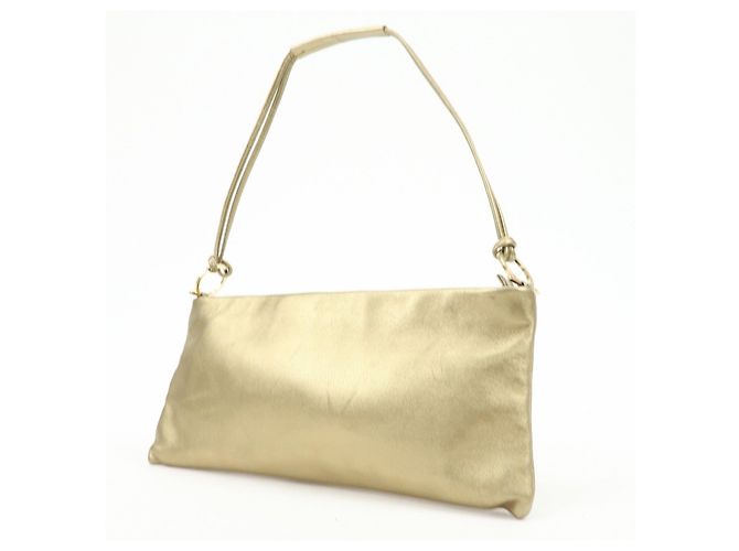 Salvatore Ferragamo Borsa a tracolla Ferragamo Gancini in pelle Nappa Oro - vista 3