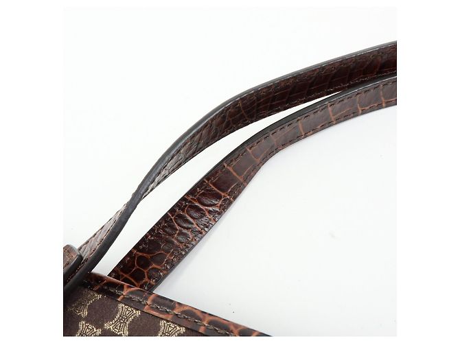 Céline Borsa Tote e Borsa a Mano CELINE Macadam in Tela e Pelle Goffrata Marrone - vista 10