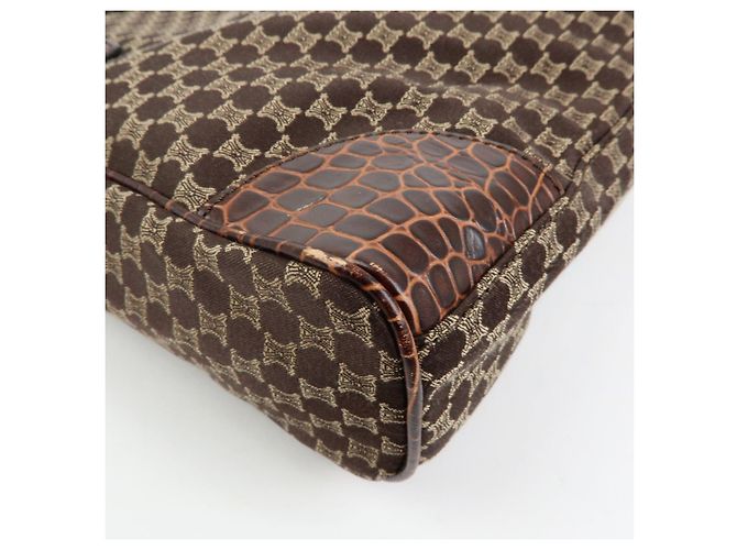 Céline Borsa Tote e Borsa a Mano CELINE Macadam in Tela e Pelle Goffrata Marrone - vista 12