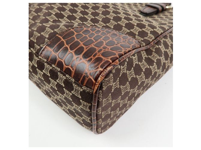Céline Borsa Tote e Borsa a Mano CELINE Macadam in Tela e Pelle Goffrata Marrone - vista 13