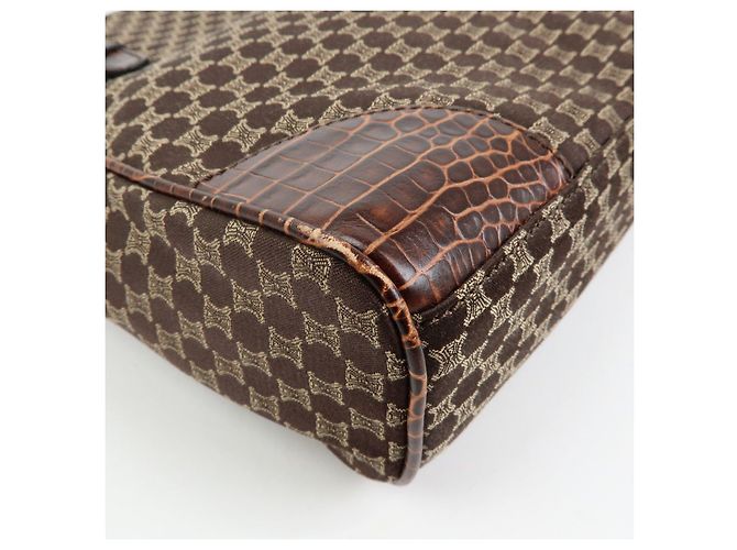 Céline Borsa Tote e Borsa a Mano CELINE Macadam in Tela e Pelle Goffrata Marrone - vista 14