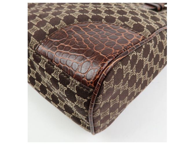 Céline Borsa Tote e Borsa a Mano CELINE Macadam in Tela e Pelle Goffrata Marrone - vista 15