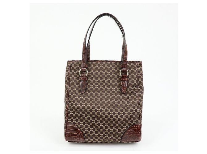 Céline Borsa Tote e Borsa a Mano CELINE Macadam in Tela e Pelle Goffrata Marrone - vista 2