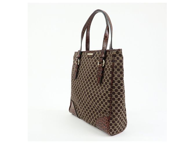 Céline Borsa Tote e Borsa a Mano CELINE Macadam in Tela e Pelle Goffrata Marrone - vista 3