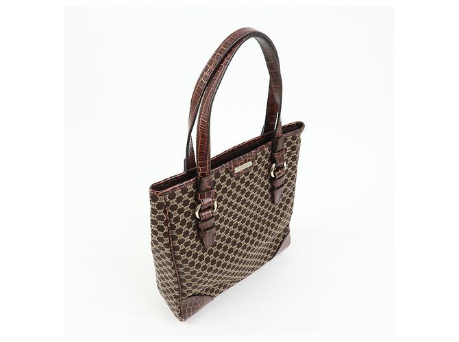 Céline Borsa Tote e Borsa a Mano CELINE Macadam in Tela e Pelle Goffrata Marrone - vista 4