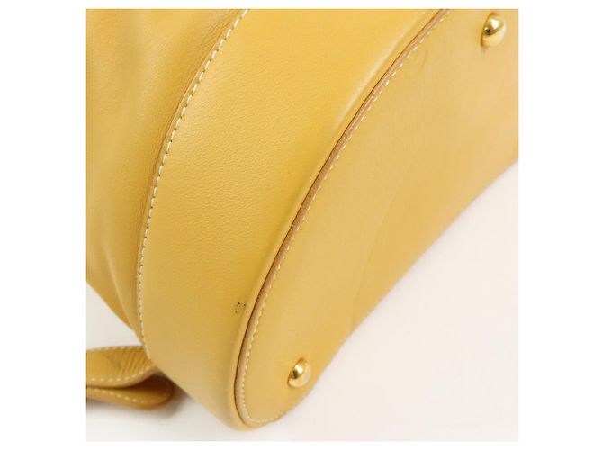LOEWE Anton Leder-Rucksack Gelb - Ansicht 12