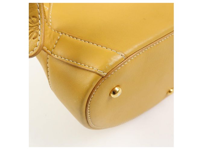 LOEWE Anton Leder-Rucksack Gelb - Ansicht 13