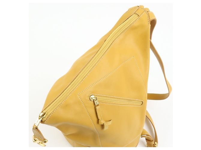 LOEWE Anton Leder-Rucksack Gelb - Ansicht 18