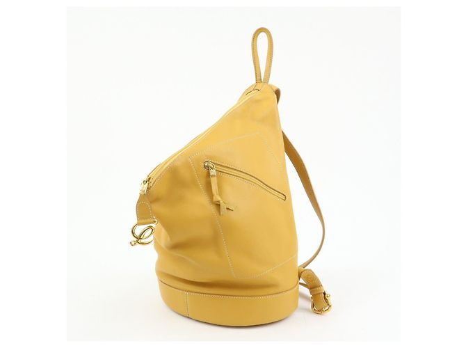 LOEWE Anton Leder-Rucksack Gelb - Ansicht 3