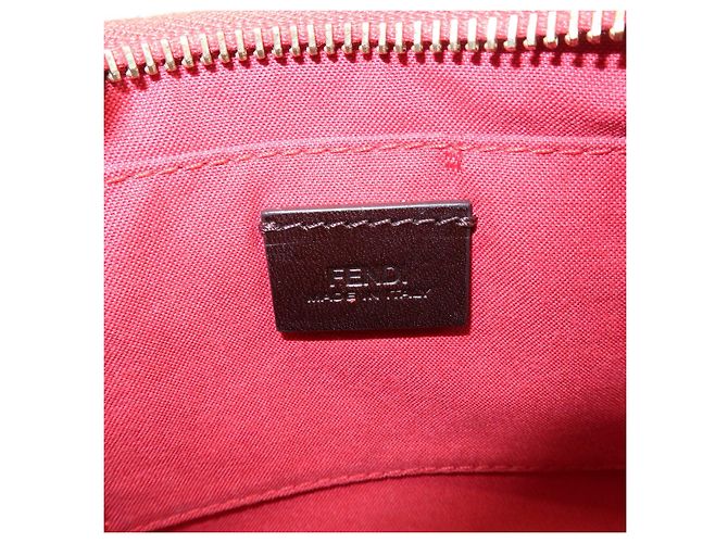 FENDI Pochette a mano con catena in pelle goffrata Rosso 8M0271 - vista 23