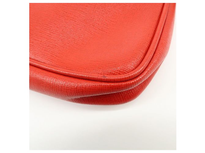 FENDI Pochette a mano con catena in pelle goffrata Rosso 8M0271 - vista 8