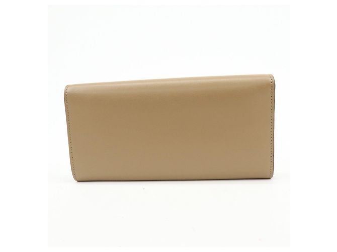 FENDI Leather Studs Chain Shoulder Wallet Long Wallet Beige 8M0365 - view 2