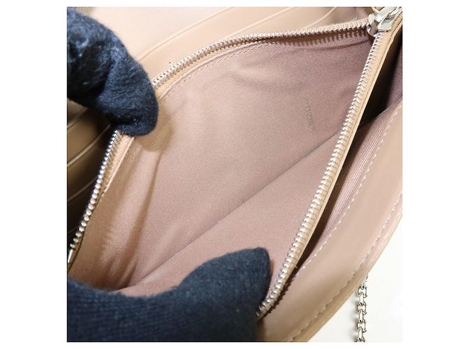 FENDI Leather Studs Chain Shoulder Wallet Long Wallet Beige 8M0365 - view 21