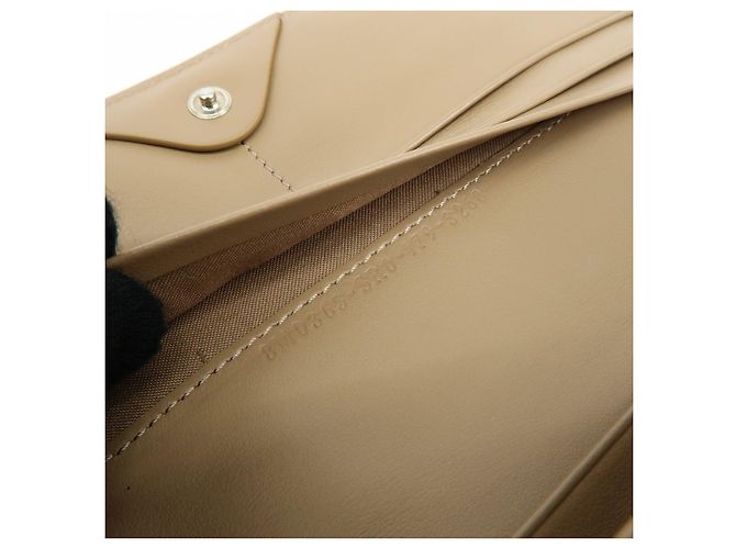 FENDI Leather Studs Chain Shoulder Wallet Long Wallet Beige 8M0365 - view 24