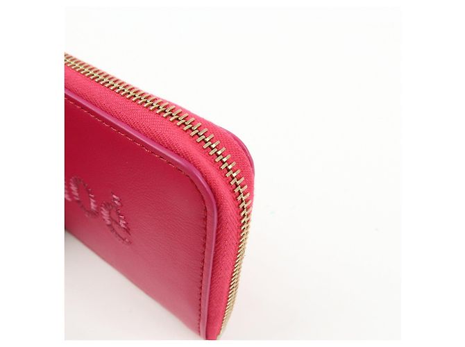 Chloé Chloe Logo Leather Card Case Key Case Pink - view 10