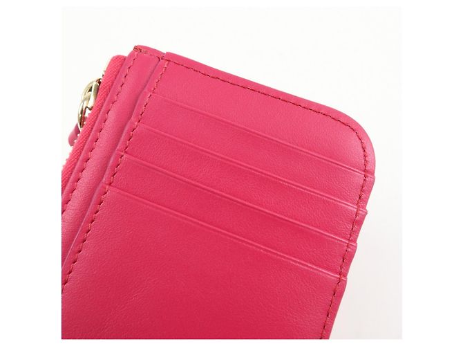 Chloé Chloe Logo Leather Card Case Key Case Pink - view 14