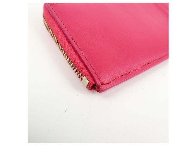 Chloé Chloe Logo Leather Card Case Key Case Pink - view 8