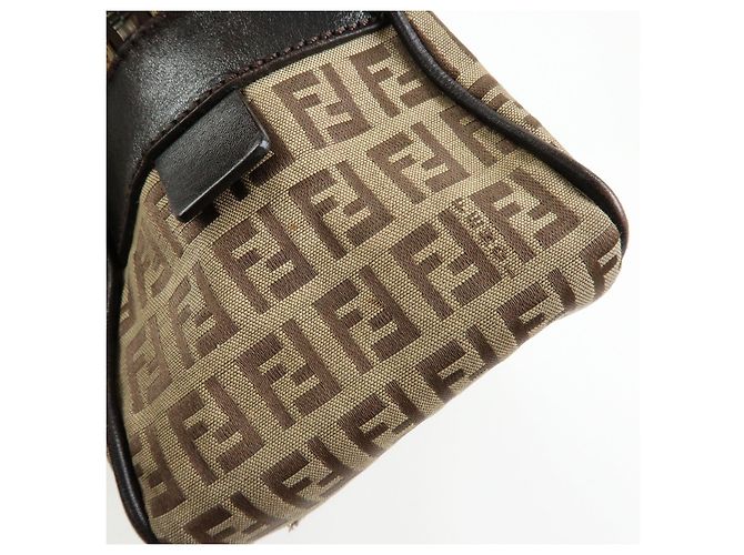 FENDI Borsa Boston e Borsa a Tracolla in Tela Zucchino e Pelle Beige 8BN005 - vista 14