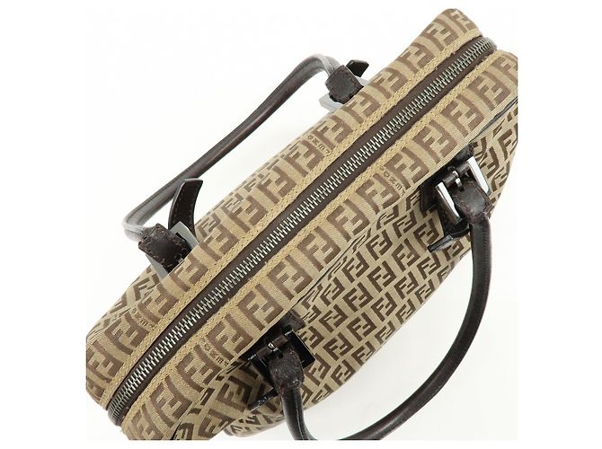 FENDI Borsa Boston e Borsa a Tracolla in Tela Zucchino e Pelle Beige 8BN005 - vista 18