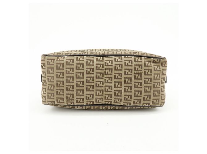 FENDI Borsa Boston e Borsa a Tracolla in Tela Zucchino e Pelle Beige 8BN005 - vista 5