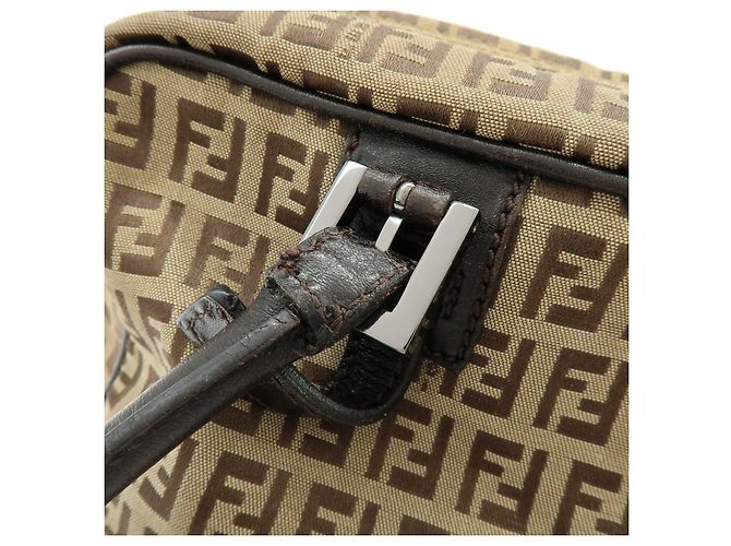 FENDI Borsa Boston e Borsa a Tracolla in Tela Zucchino e Pelle Beige 8BN005 - vista 7